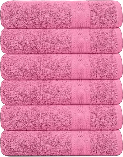 Vista 20 de KAHAF COLLECTION Paquete de 6 toallas de baño 100 % algodón, de 24 x 48 pulgadas, de secado rápido, altamente absorbentes, suaves al tacto