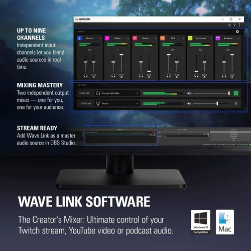 Vista 4 de Elgato Wave:1 - Micrófono de condensador USB cardioide premium para transmisión, juegos, oficina en casa, software mezclador gratuito, complementos