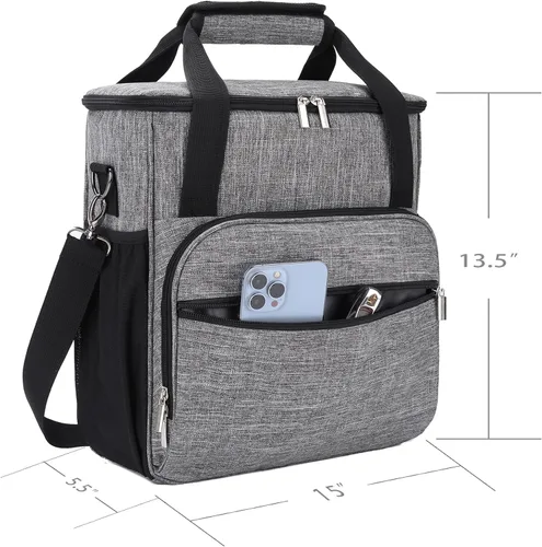 Vista 5 de Bolsa de café para Keurig K-Slim/K-Express/K-Iced/Ninja PB041ST/Ninja PB051, resistente al agua para viajes, gris