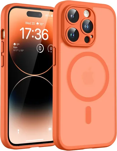 Vista 121 de TOCOL Funda para iPhone 11, compatible con Magsafe, protección completa de cámara, imanes integrados, protección contra caídas, funda translúcida