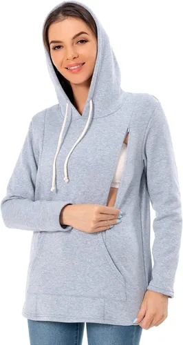 Vista 76 de Bearsland - Sudadera de lactancia y maternidad para mujer, con bolsillos y capucha