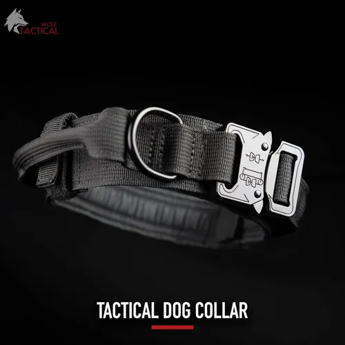 Vista 3 de Wolf Tactical Collar de perro - Collar militar resistente para perros grandes - Negro, Talla M