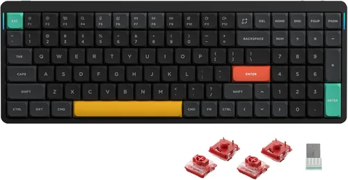 Vista 8 de nuphy Teclado mecánico inalámbrico Air96 V2, teclado retroiluminado RGB de 100 teclas, compatible con Bluetooth 5.1, 2.4G y conexión con cable