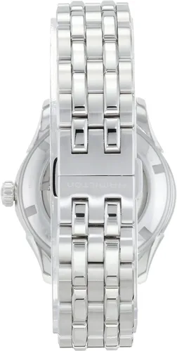 Vista 3 de Hamilton Reloj Jazzmaster Open Heart Lady Reloj automático suizo de 1.417 in, esfera de madreperla, pulsera de acero inoxidable plateado