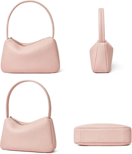 Vista 5 de Daiblueland Bolso pequeño de cuero para mujer, bolso de mano de lujo con cierre de cremallera
