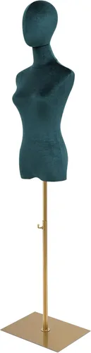 Vista 16 de Vestido de maniquí femenino con forma de torso, cuerpo de maniquí de costura ajustable de 63 a 81 pulgadas con soporte de metal y cabeza