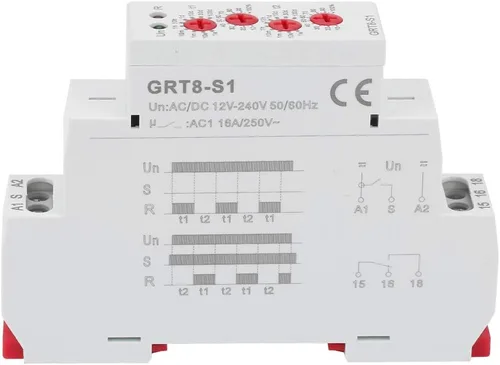 Vista 4 de GRT8-S1 Mini Temporizador de ciclo asimétrico ON/Off Repetir Ciclo Tiempo Relé AC/DC 12V-240V (50-60Hz)