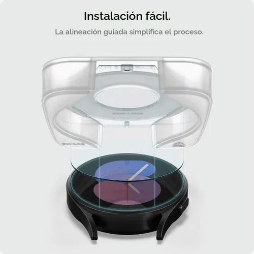 Vista 6 de Spigen Protector de pantalla de vidrio templado [GlasTR EZ FIT] diseñado para Galaxy Watch FE / 5/4 (1.575 in) - Paquete de 2