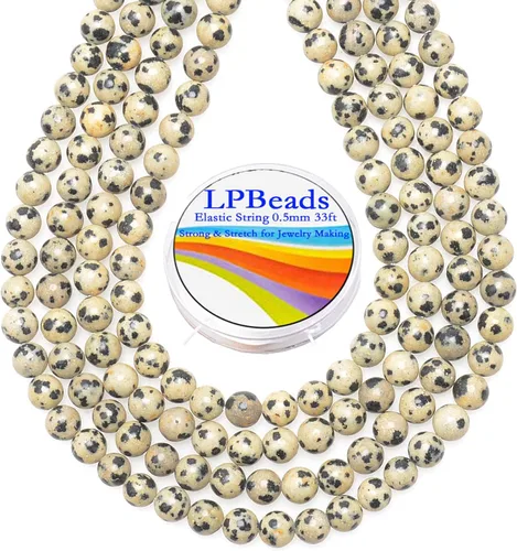 Vista 27 de LPBeads 100 Cuentas de 8mm Cuentas Redondas Naturales de Chakra, Cuentas Sueltas de Piedra Preciosa Redondas para Hacer Joyas con Cordón Elástico