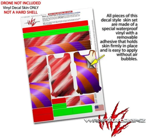 Vista 4 de Paquete de 2 pegatinas para DJI Ryze Tello Drone Paint Blend Red Drone (no incluidas)