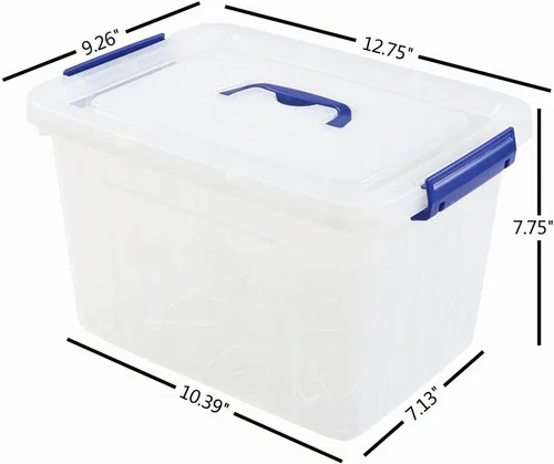 Vista 3 de Anbers Contenedor de plástico transparente de 12 cuartos de galón con tapa