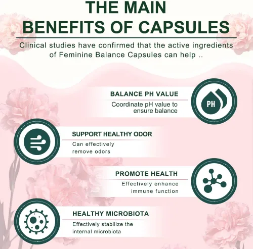 Vista 3 de Cápsulas de equilibrio femenino y apoyo hormonal - Bienestar vaginal y urinario, flora saludable, salud hormonal, vitalidad energética