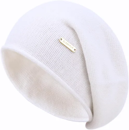 Vista 19 de Gorros de Punto Holgados para Mujeres de Cachemira Gorro de Esquí de Lana Tejida Suave y Cálido Gorro de Invierno A01-beige