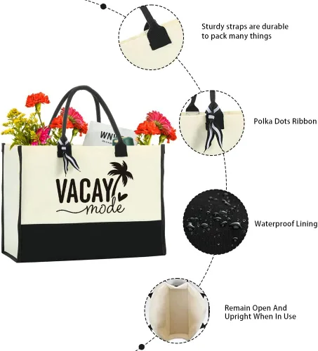 Vista 2 de Weekend Bags for Women Travel Canvas Bag Beach Bag Tote Girls Trip Gifts Large Handbags for Friends Female Girlfriend Besties