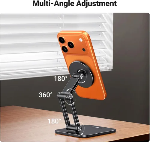 Vista 4 de UGREEN Soporte Magnético para Teléfono Compatible con Soporte MagSafe para Escritorio Diseño Ergonómico Ajustable, Soporte de Teléfono Celular