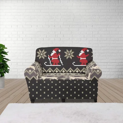 Vista 48 de Funda de sofá con diseño de árbol de bandera estadounidense para sofás y sofás, decoración navideña, funda antideslizante para sofá de 1 cojín