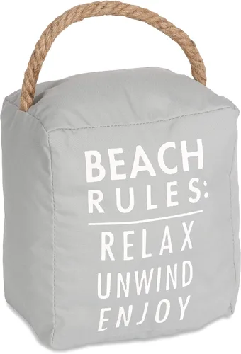 Vista 16 de Pavilion "La vida es mejor en la playa" Tope de puerta de lona - Tope de puerta decorativo de tela ponderada con asa, bolsa de arena de poliéster