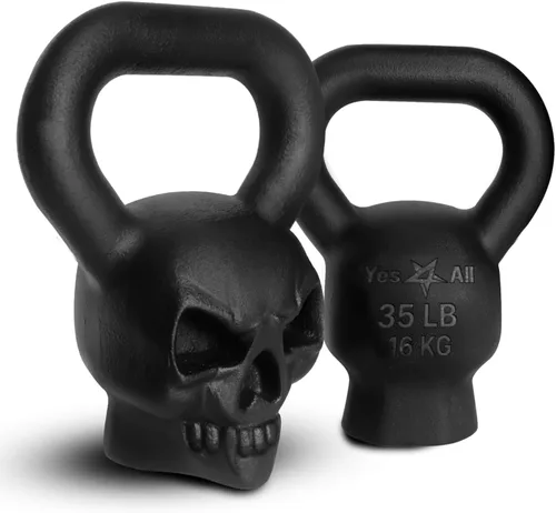 Vista 9 de Yes4All Kettlebell Special Shape, Upgraded &Multifunctional for Advanced Training, Solid Cast Iron Powder Coated, Anti Slip Handle Strength Training