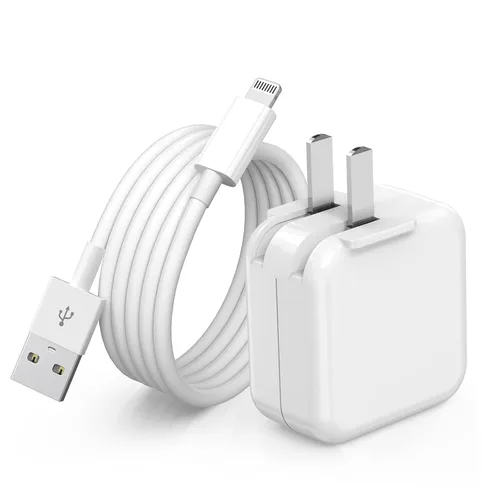 Vista 9 de Cargador para iPad de 10 pies, carga rápida, 12 W, USB, carga de pared, plegable, portátil, con cable de carga rápida USB A a Lightning de 10 pies