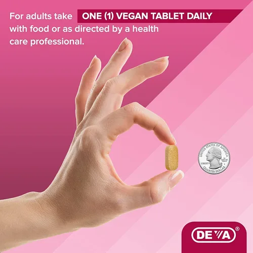 Vista 9 de DEVA Vitaminas y minerales veganos para el cabello, las uñas y la piel con biotina, suplemento, 90 tabletas