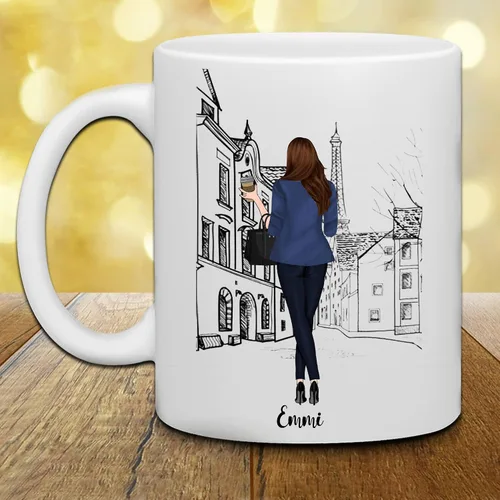 Vista 3 de WHIDOBE Taza de café personalizada para jefe – Taza personalizada de 11 onzas y 15 onzas para jefe con avatares, nombres, citas – Taza de café Boss