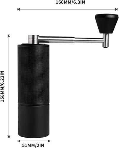 Vista 5 de TIMEMORE C3S Pro - Molinillo de café manual con rebaba cónica de acero inoxidable, cuerpo totalmente metálico, ajuste ajustable