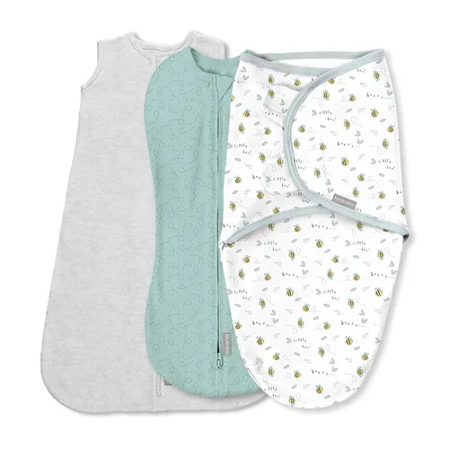 Vista 25 de SwaddleMe Manta original – Tamaño pequeño/mediano, 0-3 meses, paquete de 3 (corazones de bebé), fácil de usar, mantiene al bebé cómodo y seguro