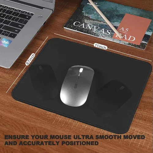 Vista 2 de Alfombrilla de mouse con base de goma antideslizante, alfombrilla de mouse mejorada para juegos con borde cosido, alfombrilla de mouse negra