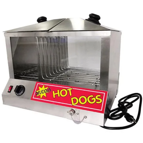 Vista 2 de FSE HDS-1300W/100 - Vaporizador y calentador de bollos para perros calientes con 100 perros calientes y capacidad de 48 bollos, carga superior, 18