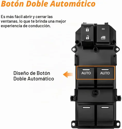 Vista 7 de Interruptor maestro para ventana eléctrica compatible con Honda Accord 2008-2012, botón automático doble, reemplaza # 35750-TA0-A31, 35750-TA0-A32