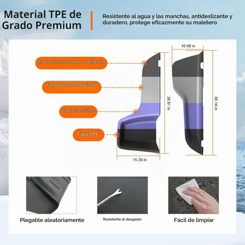 Vista 5 de powoq Cargo Sidewall Protector Compatible with 2016-2026 Dodge Durango Alfombrilla lateral para maletero