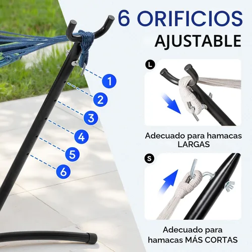 Vista 3 de FDW Soporte de hamaca portátil de 9 pies, soporte de hamaca resistente, soporte de acero portátil solo para patio al aire libre o interior con funda