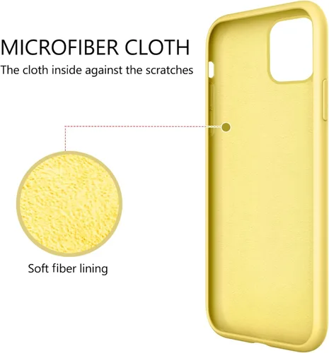 Vista 3 de GUAGUA Funda compatible con iPhone 11 Pro Max de silicona líquida de gel suave, forro de microfibra delgada, con textura, a prueba de golpes