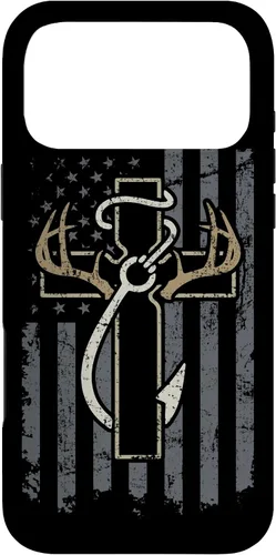 Vista 26 de Faith Hunting Fishing - Christian Cross USA Hunter Fisherman Case for iPhone 17