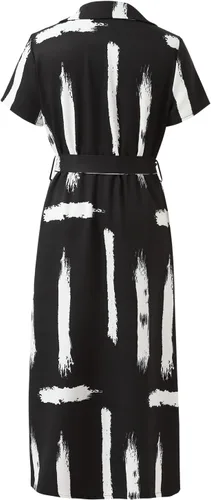 Vista 2 de Vestido casual de manga corta con tirantes en la cintura para mujer, vestido con cuello en V y dobladillo dividido