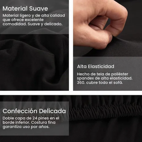 Vista 4 de Fundas de Sofá Seccional 2 Piezas Fundas Elásticas para Sofá Funda Deslizable en Forma de L para Sofá Chaise Funda Protectora de Muebles para Niños
