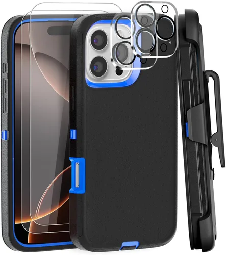 Vista 28 de Funda para iPhone 13 Funda 6.1" con Soporte Plegable y Clip para Cinturón con 2 Protectores de Pantalla + 2 Protectores de Lente de Cámara, Cubierta