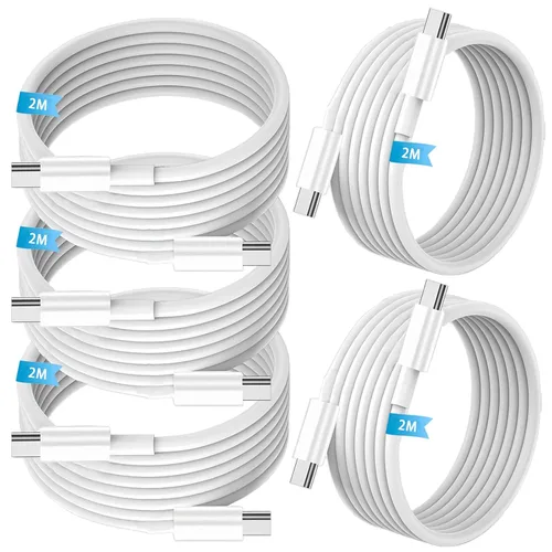 Vista 8 de Cable USB C a USB C de 60 W, paquete de 5 unidades a granel [5 x 3.3 pies] de carga rápida, cable tipo C compatible con teléfono 15/16 Pro/Max