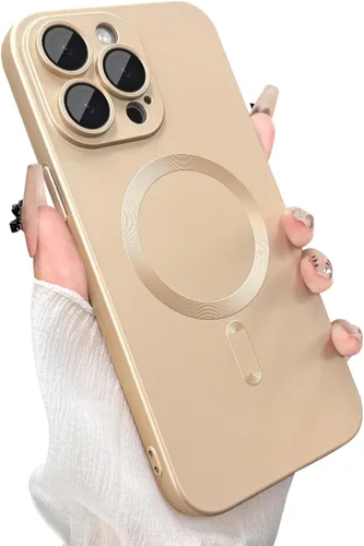 Vista 11 de Funda magnética ankofave para iPhone 13 Pro, funda para mujer, diseño mate de lujo suave y metálico con protector de lente de cámara, compatible