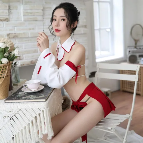 Vista 5 de Yameidie Conjunto de lencería sexy para mujer de bruja japonesa para cosplay