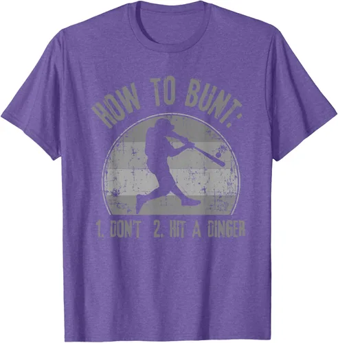 Vista 10 de Cómo Bunt Don't Hit A Dinger - Camiseta divertida de béisbol y sóftbol, Negro, S