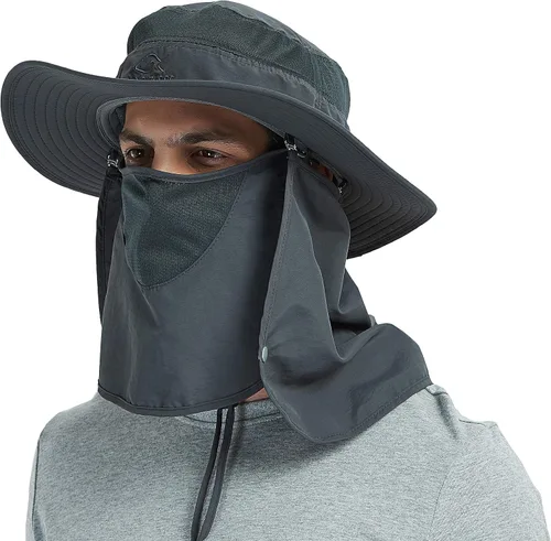Vista 2 de Gorra de pesca Ddyoutdoor™ 07–281. Moda, verano, protección solar al aire libre, con cuello y visera de ala ancha