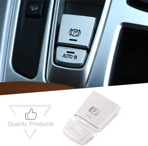 Vista 4 de Cubierta de botón de freno de mano de coche de aleación de aluminio para BMW Serie 5 GT X3/X4/X5/X6 F10 F07 F25 F26 F15 F16