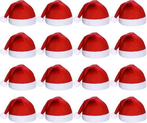 Vista 7 de SATINIOR 16 Piezas de Sombrero de Navidad a Granel, Sombreros de Papá Noel de Tela No Tejida para Navidad, Sombreros para Adultos, Decoraciones