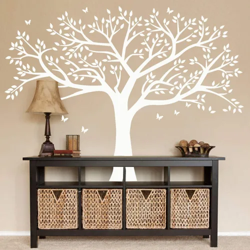 Vista 4 de Vinilo adhesivo de pared para árbol de fotos de familia gigante, arte mural para decoración del hogar, decoración de habitación (negro)