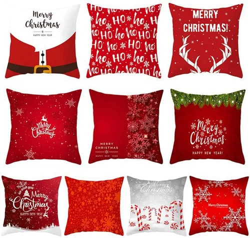 Vista 2 de Ochine Fundas de almohada de Navidad – Funda de cojín de árbol de Navidad para decoración del hogar