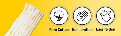 Vista 3 de IS4A Puja Cotton Mechas Religous Long Jyot Bati Akhand Lámpara de aceite Diya Diwali Iluminación (Largo)
