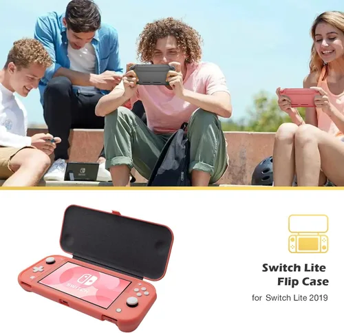 Vista 8 de ProCase Funda con tapa para Nintendo Switch Lite con 2 protectores de pantalla de vidrio templado, funda protectora delgada con cubierta frontal