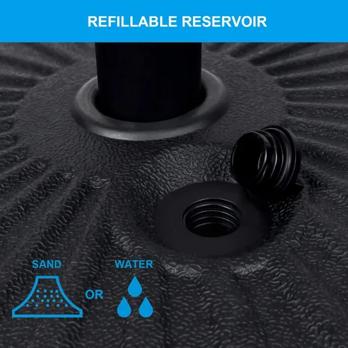 Vista 3 de Simple Deluxe - Base resistente para sombrilla de patio de 20" con soporte de acero, rellenable con agua, para exteriores, césped, jardín, redonda