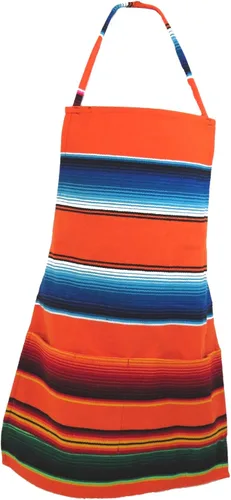 Vista 3 de Leos Imports Delantales mexicanos para adultos, unisex, ajustables con bolsillos, ideales para cocinar, hornear, asar a la parrilla y más